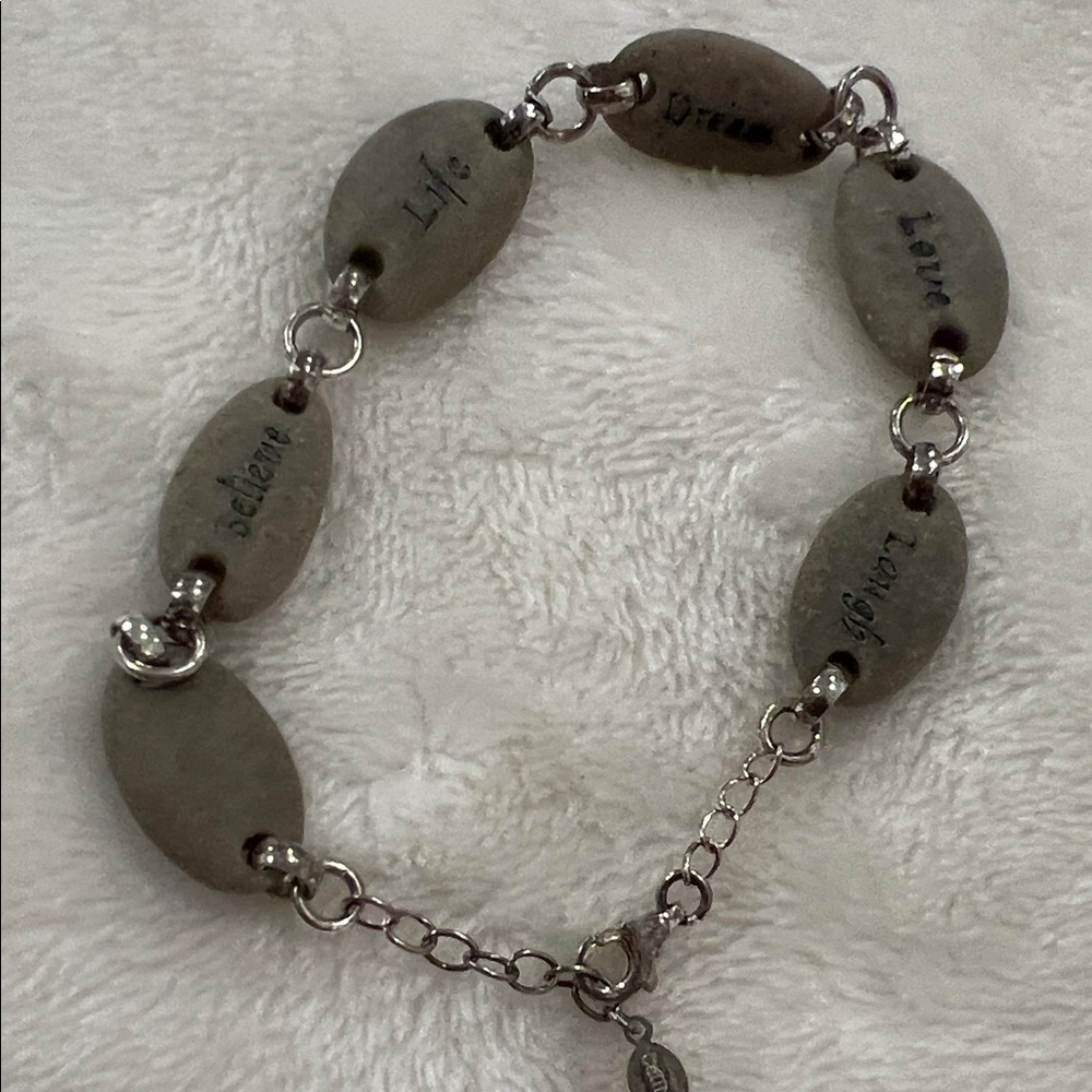 Inspirational Stone Bracelet with 926 Silver Chain
